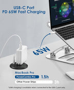 Jgstkcity 3 inch Desktop Power Grommet, Max 65W USB C Charger,2 Outlets, 3 USB Ports, Flush Mount Desk Hole Round Power Outlet, High-Speed Charging Station, Recessed Power Strip,6ft Cord Flat Plug