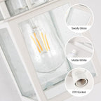 Outdoor Wall Lantern, Exterior Lighting Fixtures Wall Mount, 2 Pack White Outdoor Sconces with Seeded Glass, Exterior Porch/Patio Lights for House Front Door Garage