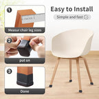 Ezprotekt 16 Pcs Rectangle Black Felt Chair Leg Floor Protectors for Hardwood Floors, Rectangle Silicone Felt Furniture Pads Caps, Table Leg Covers Cups Anti- Scratches (Fit W:0.6-0.8", L:0.9-1.3")