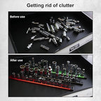 Magnetic Socket Holder Organizer Set: 3-Piece 1/4, 3/8, 1/2 Drive Socket Trays Socket, 360° Swivel Clips Socket Holder Kit, For Automotive Mechanic Garage (Black Red Green)