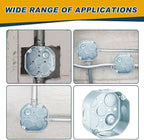 12 Pcs Electrical Box Junction Box Galvanized Steel Metal Electrical Boxes, 1/2'' and 3/4'' Knockouts, Drawn Construction, Silver (4 x 1-1/2 Inch,Classic)