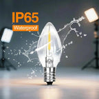 C7 Replacement Bulbs, 25 Pack Clear Warm White LED Christmas Light Bulbs, E12 Candelabra Base, Commercial Grade for Outdoor Halloween String Lights, Holiday Party Décor