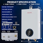 Natural Gas Tankless Water Heater,4.74GPM 18L Indoor,Instant Hot Gas water heater,Constant Natural Water Heater with Fahrenheit Digital Display,Multi-Protection