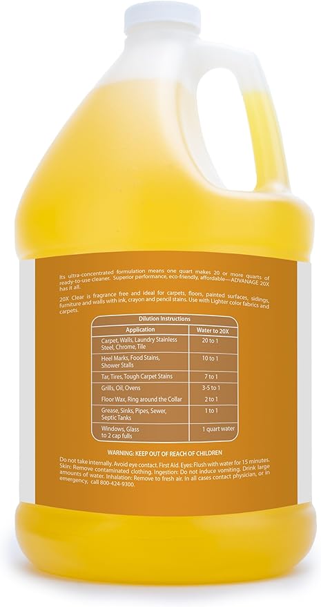 All Purpose Cleaner Concentrate - Advanage 20X The Wonder Cleaner Citrus for All Surfaces Around Bathroom, Kitchen, Oil and Grease | Multi Purpose Cleaner for Household Cleaning Solution | 128 Fl Oz