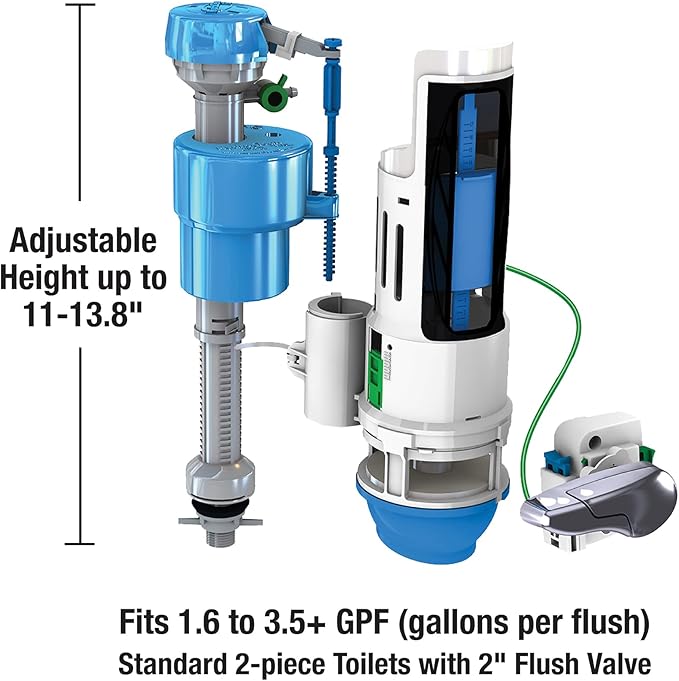 Danco HYR451T HyrdroRight Universal Water-Saving Toilet Repair Kit with Dual Flush Valve, Lever Handle, White, HYR451T