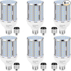 70W LED Corn Light Bulb(6 Pack),(700 Watt Equivalent) Fanless E26/E39 Medium/Large Mogul Base LED Cob Lamp 5000K Daylight 8,800LM for Outdoor Indoor Garage Warehouse Factory Workshop Street Backyard