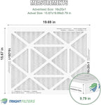 16x20x1 Air Filter 4 Pack, MERV 8 Pleated Dust Defense Air Filters Replacement Air Conditioner HVAC AC Furnace Filter, Durable and Lightweight