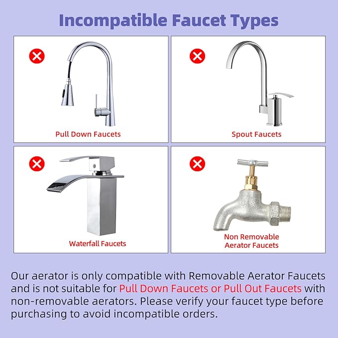 Hibbent NSF/ANSI/CAN 61 Certified Faucet Aerator, CUPC Certification 360 Degree Swivel Kitchen Sink Aerator, 2-Flow Sprayer Faucet Replacement Part 55/64 Inch Female Thread - Brushed Nickel