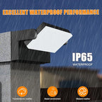 Juyace 60W LED Flood Lights Outdoor Wall Pack Light No photocell Lighting Fixtures for House 360° Rotational 6000lm 5000K IP65 Waterproof Modern Security Floodlights for Above Garagee 2Pack