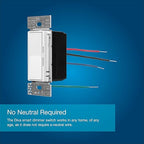 Lutron Diva Smart Dimmer Light Switch for Caseta Lighting (Lutron Smart Hub Required), for LED Lights, 150W, Single-Pole/3-Way, No Neutral, White, 3 Pack (DVRF-6LS-WH-3)