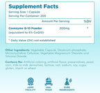 Pure CoQ10 200mg 200 Capsules - Quick Absorption Non-GMO