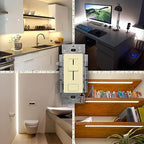 HitLights 100 Watt LED Driver and Dimmer Switch Single Integrated Unit, EZDim 120V AC – 24V DC Wall Dimmer Switch Compatible with Most Solid Color 24VDC Tape Lights and Fixtures, UL Listed