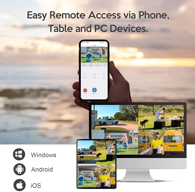 Kittyhok 10CH Wireless Security Camera System Outdoor with Monitor | 4pcs 2K Security Cameras Outdoor with Person Detection, Spotlight | 10CH NVR with 12'' IPS HD Monitor, 1TB HDD, 24/7 Recording