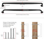 TUNNY 5 Pack Cabinet Handles-12.6"/320mm Screw Spacing Matte Black Furniture Hardware Handles for Kitchen Cabinets Bedroom Dresser Wardrobe Cabinet Pulls