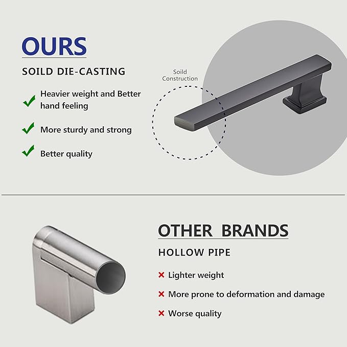 6 Pack 13.6 Inch Length|12.6 inch(320mm) Hole Center Matte Black Kitchen Cabinet Handles, Cabinet Long Pulls Kitchen Cabinet Hardware, Cupboard Pulls, Drawer Handles