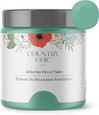 Country Chic All-in-One Chalk Paint for Furniture, Cabinets, Home Decor, Eco-Friendly, Matte Finish, Built-In Primer & Top Coat for Wood, Metal - Bliss (Teal) - 4 oz (118 ml)
