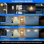 2 Pack White Porch Lights with GFCI Outlet, Dusk to Dawn Motion Sensor Outdoor Lighting, Waterproof Exterior Wall Sconces for House Front Door and Garage