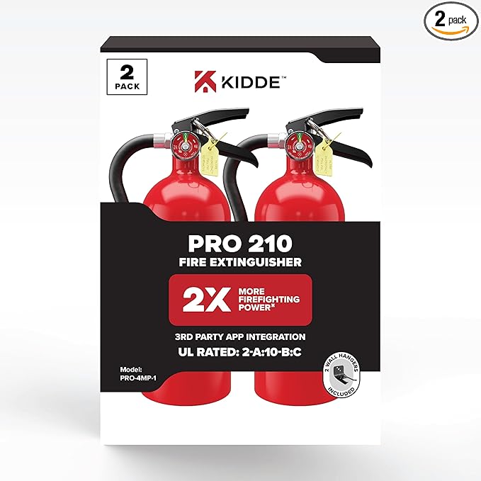 Kidde Commercial-Grade Fire Extinguisher for Office, Schools, Rechargeable, 2A10BC, 2 Pack