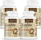 2300 MG Zeolite Detox Capsules, Organic Activated Charcoal, Bentonite Clay, 1-2 µm Clinoptilolite, Maximum Absorption, Gut Liver Detox Cleanse Full Body for Women Men, 360 Capsules