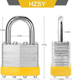 Padlocks Keyed Alike, Pack of 24, Laminated Steel Keyed Lock (1-9/16", 40mm), Padlocks with Same Key, Normal Shackle, for Toolbox, Locker & StorageUnit or More
