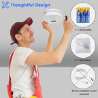 4 Packs, 2 in 1, Smoke and Carbon Monoxide Detector, Smoke Detector Carbon Monoxide Detector Combo,85db Alarm, Digital Display, with Battery, Easy to Install