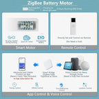 Motorized Blinds with Remote Cordless Automatic Motorized Shades Custom Blinds for Windows Smart Curtains Compatible with Alexa Google Home(Blackout Linen Sandy Beach,W34 x H72in)