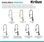 KRAUS Artec Pro Commercial Style Pull-Down Single Handle Kitchen Faucet with Pot Filler in Spot Free Antique Champagne Bronze/Matte Black, KPF-1604SFACBMB