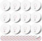 SITERLINK Smoke Detectors,UL217-9th Listed Smoke Alarms with Replaceable Battery,Photoelectric Sensor Smoke Detector with Test-Silence Button,Fire Detectors for Home,House,GS509A 12-Pack