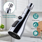 Replacement parts for taps Large angle 360 degree swivel Splash guard extensions For normal taps 3 patterns of splash guard sprayers (Silvery)