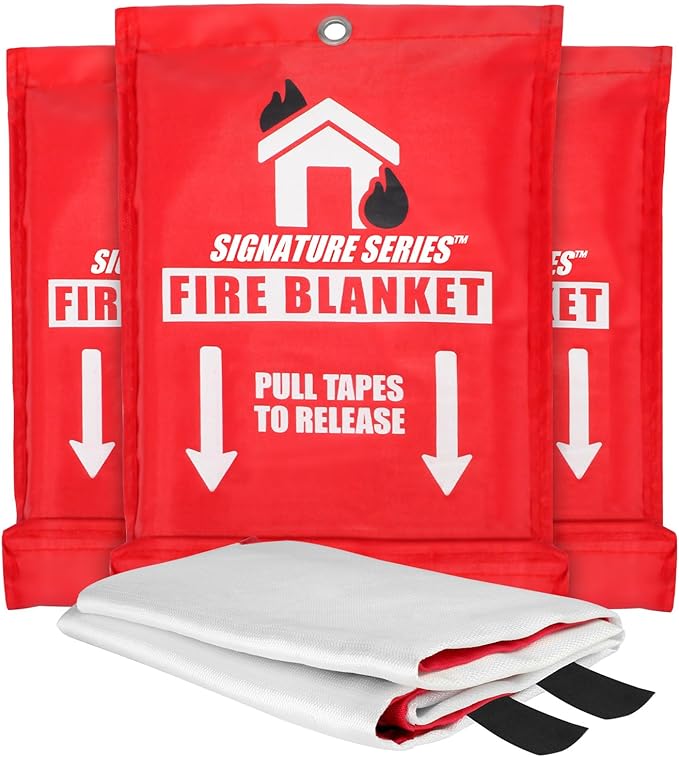 Signature Series Fire Blanket | Flame Suppression Fiberglass Blanket for Home & Kitchen Safety | Ultimate Fire Protection Blankets That Never Expire