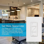 Lutron Caseta Original Smart Dimmer Switch (Lutron Smart Hub Required), for LED Lights, 150 Watt, Single-Pole/3-Way, No Neutral Required, PD-6WCL-IV, Ivory