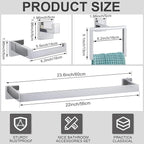 Gisafai 10 Pcs Bathroom Hardware Accessories Set 23.6 Inch Bath Towel Bar Kit Stainless Steel Bathroom Hardware Set Towel Racks Ring Hooks Paper Holder for Wall Mounted (Silver)