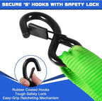 Ratchet Tie Down Straps Set Heavy Duty 4 Pack 15 FT 4400 LB 1.5 Inch Motorcycle Tie Down Strap for Cargo/Pickup Truck Bed Toolbox Accessories,Moving Stuff,Dirtbike,Roof Rack Tie Downs Kit Ropes-Green