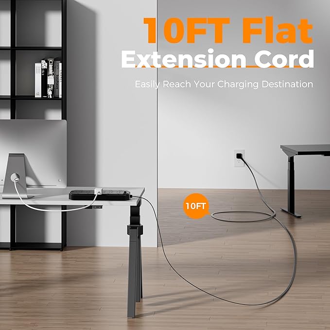 4000 Joules Surge Protector Power Strip, TESSAN 22 Outlets Large Power Strip with 4 USB(2 USB C), 10FT Heavy Duty Extension Cord with Multiple Outlets, 1875W/15A, for Home, Office, Gaming Room, Black