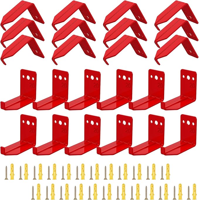 8Pack Fire Extinguisher Mount & Bracket Universal Fire Extinguisher Holder 20Lb Metal Hooks with Screws Wall Mounted Hanger