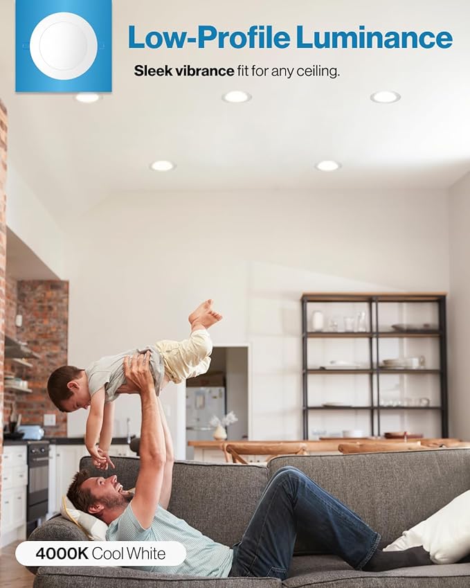 Sunco 48 Pack Recessed Lighting 6 Inch LED, Canless Ceiling Lights Slim with Junction Box, 850 LM, 14W (100W Equivalent), 4000K Cool White, Dimmable, Wafer Thin, 50000 Lifetime Hours ETL