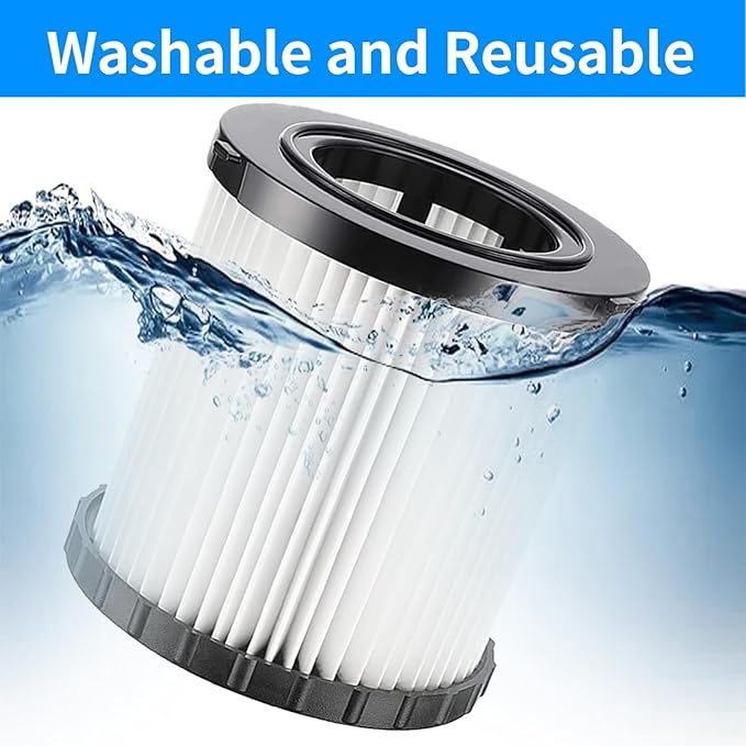 MZY LLC 15 Pcs DCV580H Vacuum HEPA Filter for DeWalt DCV580H, 20V MAX Wet/Dry Vacuum, Washable and Reusable, 4 Hepa Filter, 8 Foam Sleeve Filters and 1 Brush