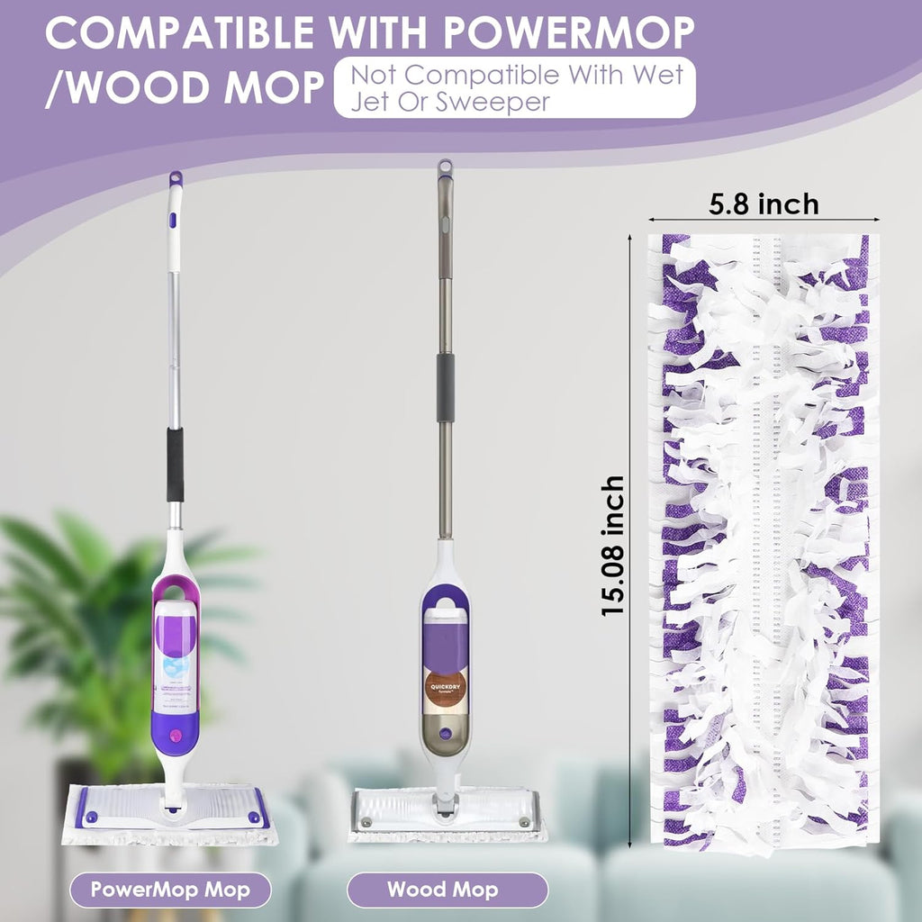 20 Pack Disposable Power Mop Refill Pads Compatible with Swiffer Power Mop,Replacement Mopping Pads for Swiffer Multi-Surface & Wood Powermop Refills, Wet Pads Refill for Floor Cleaning,Unscented