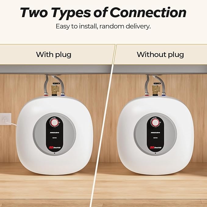 MIZUDO Electric Mini Tank Water Heater - 4.0 Gallon Point of Use Instant Hot Water Heater for RV, Camper, Kitchen, Food Truck, 120V 1440W, Under Sink, Wall or Floor Mounted, Easy to Install
