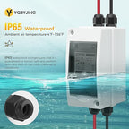 Solar Panel Disconnect Switch 20 Amp 4 Holes DC AC Miniature Circuit Breaker 500V 2 Poles with PV Connector and IP65 Waterproof UV-Proof Box for Outdoor Solar PV Homes Battery