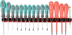 Magnetic Screwdriver Organizer, Aluminum Alloy Rail Tool Holder, Fits Up to 16 Screwdrivers (Red)