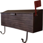 Oakland Living AZ620-COPPER Copper Patriotic Metal Outgoing Mail Flag and Newspaper Hangers Wall Mount Mailbox