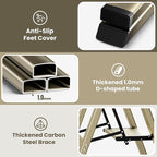 GameGem 2 Step Ladder, Aluminum Folding Step Stool with Anti-Slip Sturdy and Wide Pedal, Lightweight Portable Stepladder for Home and Kitchen Use Space Saving, 330 lbs, Champagne Gold