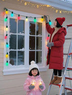 25 Pack C9 Multicolor Christmas Light Bulbs, C9 Incandescent Replacement Bulbs for Christmas String Light, Candle Lamps, E17 Intermediate Base, 7Watt