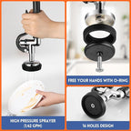 25" Height Commercial Faucet Wall Mount with Sprayer 8" Adjustable Center 12" Swing Spout, Wall Mount Kitchen Sink Faucet with Pull Down Pre-Rinse Sprayer for 1/2 Compartment Sink