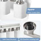 10-Light Bathroom Vanity Light Brushed Nickel,64.5in Vanity Lights with Square Frosted Glass,Modern Bathroom Wall Lights Fixtures Over Mirror,Wall Sconces Lighting for Bedroom Living Room,E26