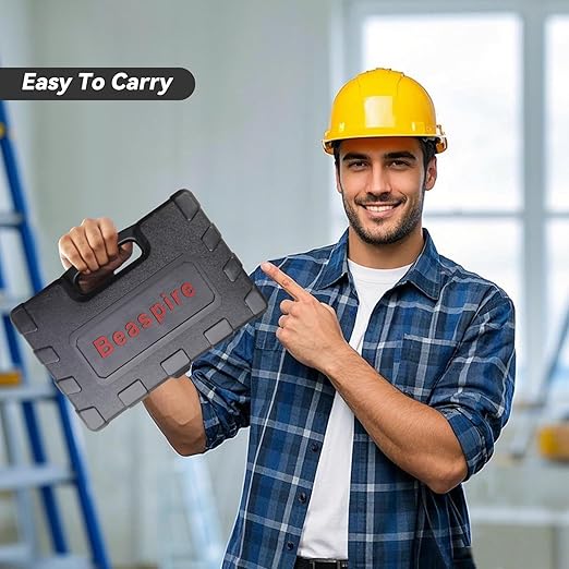 Beaspire Cordless Drill Electric Rivet Nut Drill Adapter Kit, Rivet Nut Tool Kit Including 10 Mandrel and 50Pcs Assorted Rivet Nuts, Rugged Carrying Case