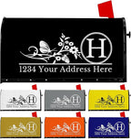 Butterfly Mailbox Covers Custom Numbers Address Personalized Monogram Mailbox Cover Magnetic Standard Size, Customized Wraps Post Letter Box Cover for Garden Yard Outside Decorations 18" X 21"
