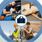 Small Tool Bag,Close Top Wide Mouth Tool Organizer Bag,Large Capacity Tool Bags for Men,Canvas Tool Storage Bag for Storage Handbag for Screwdrivers,Wrench,Pliers Hand Tools (Royal Blue, 20 Inch)