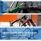 15 FT Air Line Hose Assembly Set Straight Heavy Duty Air Power Hoses for Trailer Truck Tractors Parts